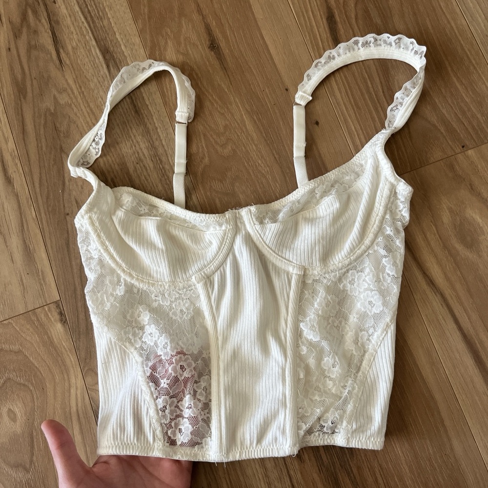 White Lace Corset Top